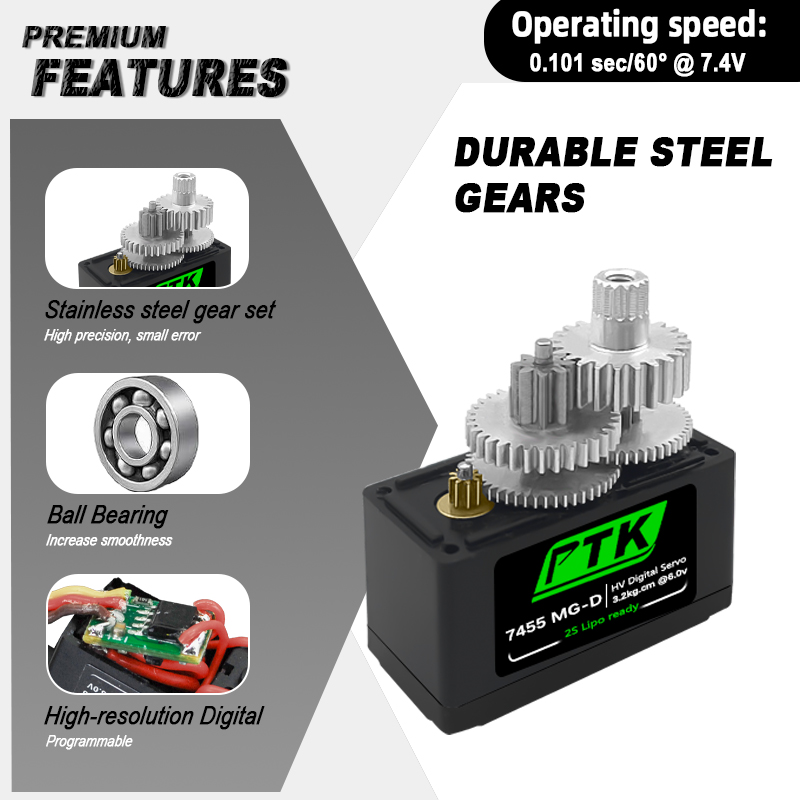 PTK 7455MG-D servo 12g Digital - огляд і ціна D.A.D Car Accessories