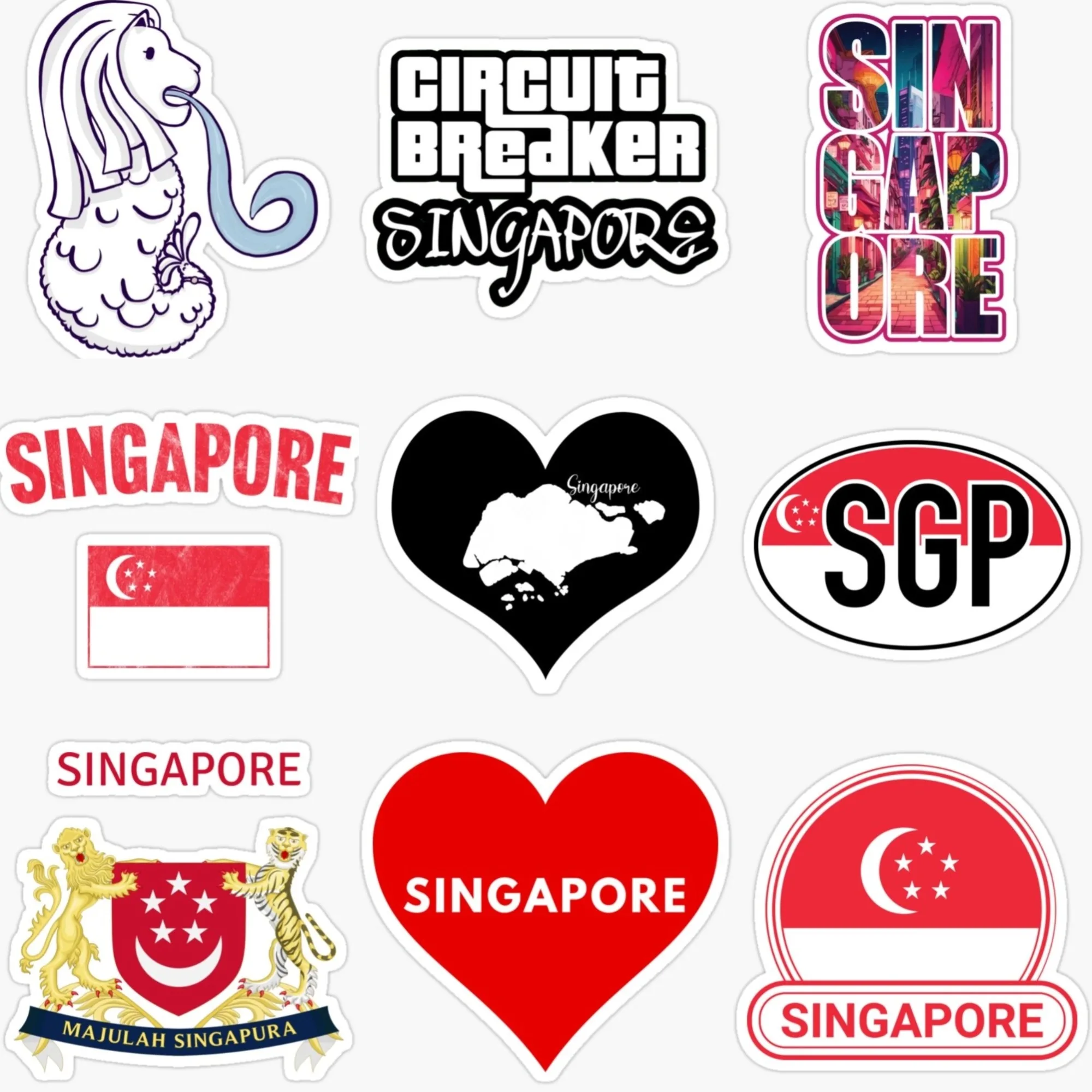 Singapore SGP Flag Map Merlion - огляд і ціна Car Accessories Singapore