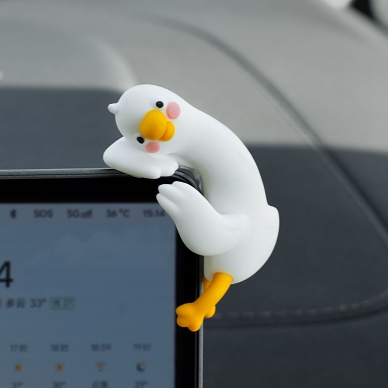 Cute Cartoon White Duck Car Di - огляд і ціна Car Accessories Interior