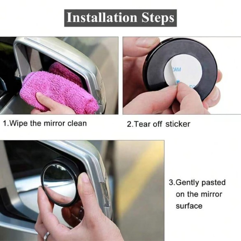 2Pcs Round Frame Convex Blind  - огляд і ціна Car Blind Spot Mirror