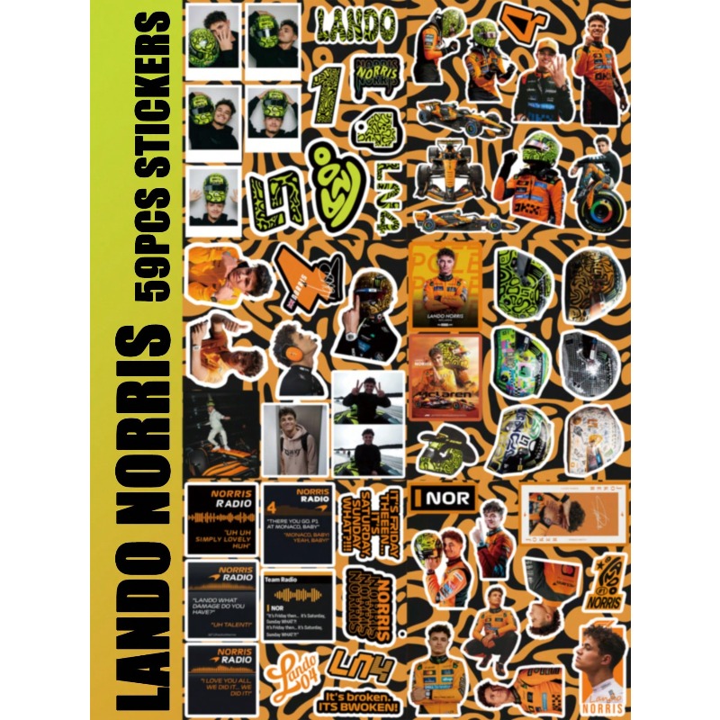 59PCS Lando Norris racing-them - огляд і ціна Car Accessories Ebay