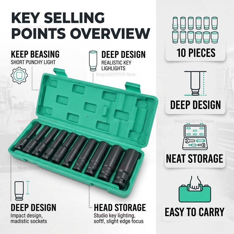 10pcs Socket Wrench Set 8-24mm - огляд і ціна Car Accessories Workshop