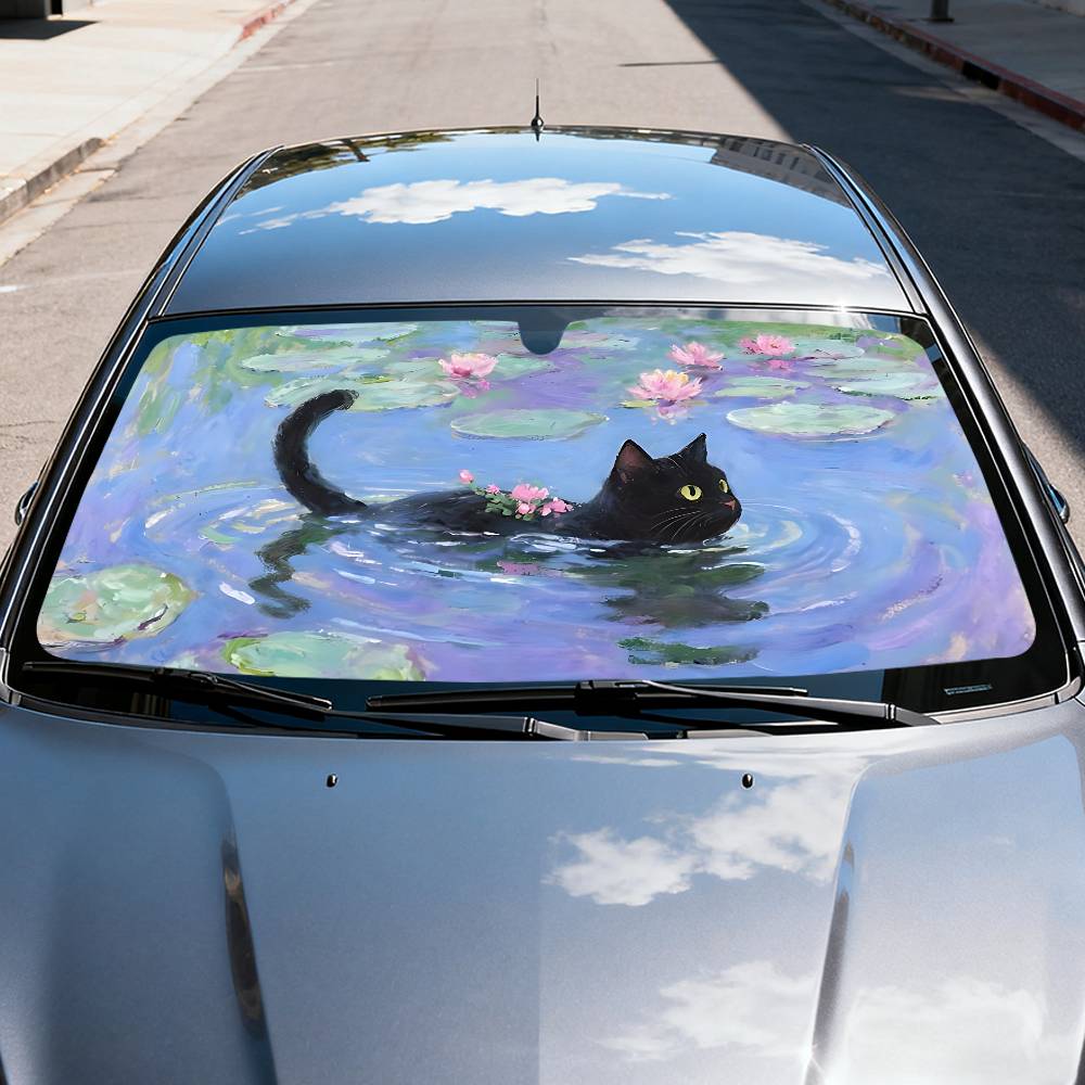 Cartoon Cat In Lotus Leaf Car  - огляд і ціна Car Accessories Window