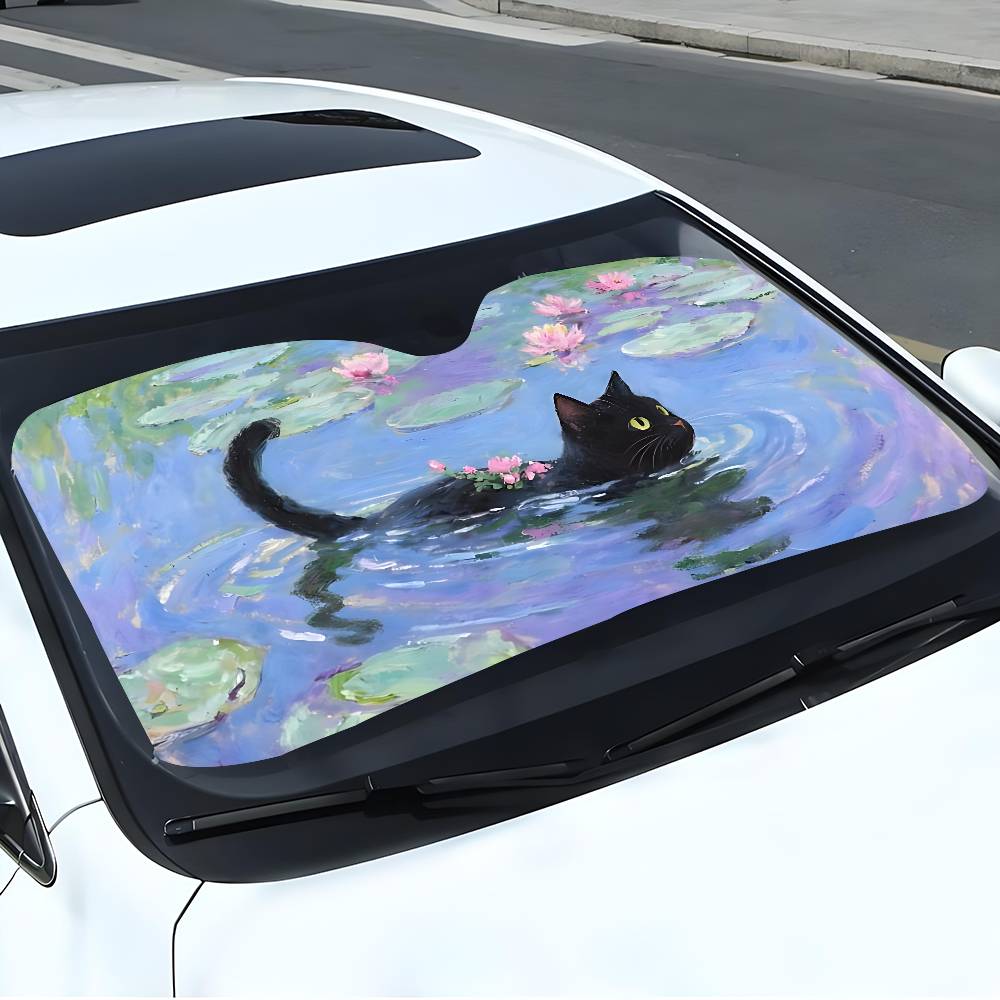Cartoon Cat In Lotus Leaf Car  - огляд і ціна Car Accessories Window