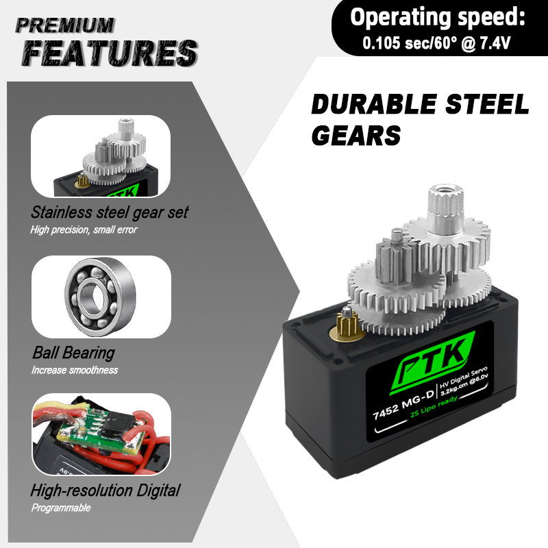 PTK 7452 MG-D 9g Digital Servo - огляд і ціна D.A.D Car Accessories